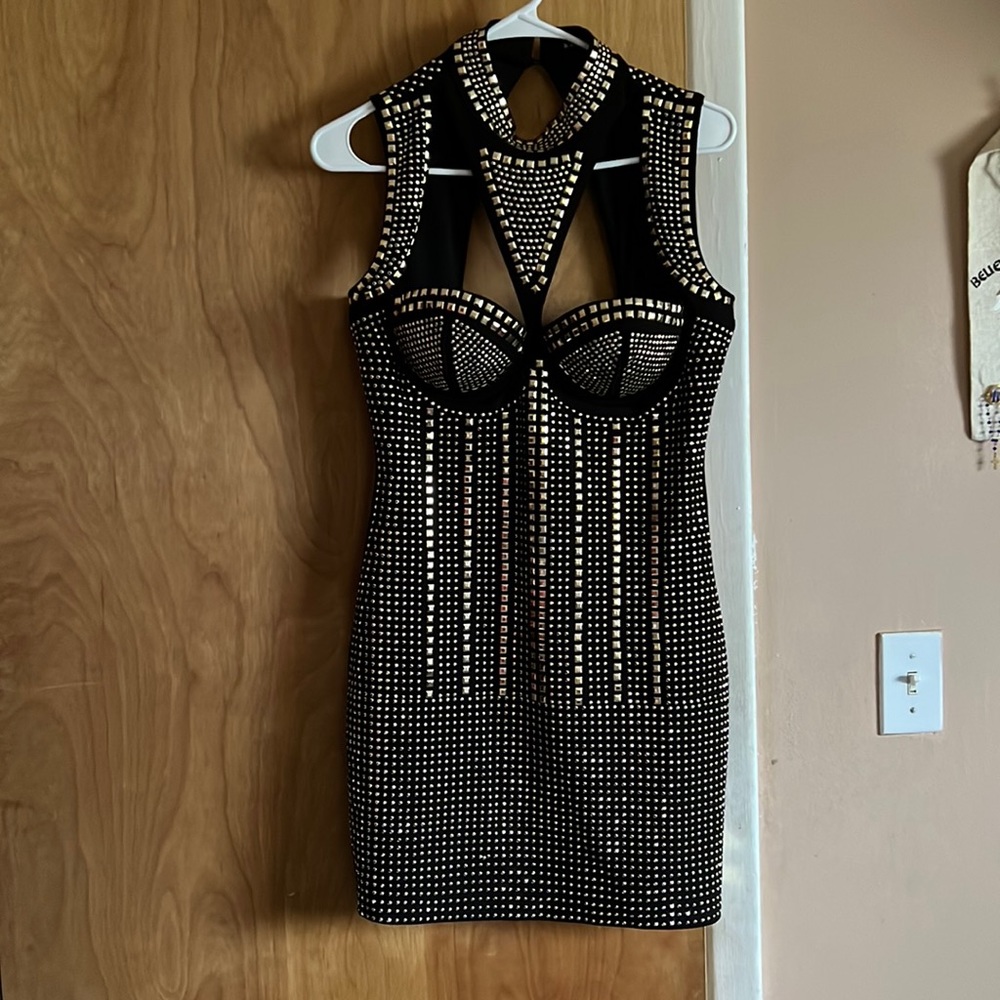 Black and gold dress